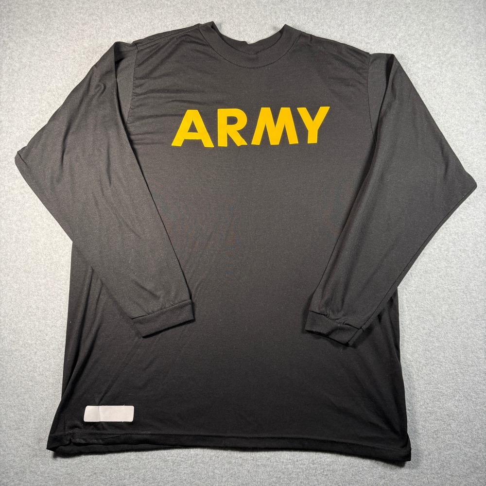 Army PT Long‎ Sleeve Shirt Black Yellow Men's Large